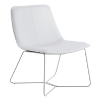 OSP Home Furnishings GYSW-W32 Grayson Accent Chair in White Faux Leather and White Base